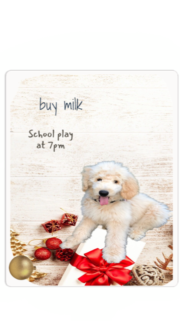 Dry erase board with dog photo