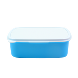 Blue lunchbox with white lid