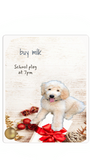 Dry erase board with dog photo
