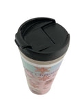 Tumbler with snowflake design and photo of dog
