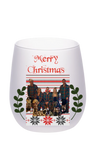Frosted stemless wine glass with family photo