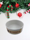 Dog food bowl with bone design and dog photo