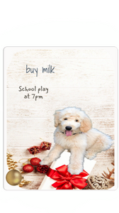 Dry erase board with dog photo