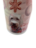 Tumbler with snowflake design and photo of dog