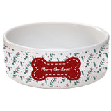 Dog food bowl with Christmas theme